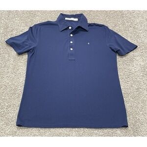 Criquet Polo Shirt Men M Slim Fit Navy Blue Performance Pima Cotton Golf Stretch